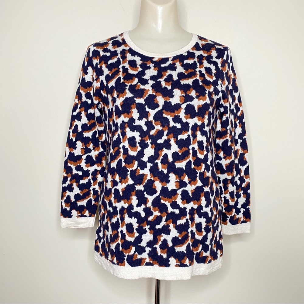 Ann Taylor Soft Wool Cheetah Crew Neck Sweater